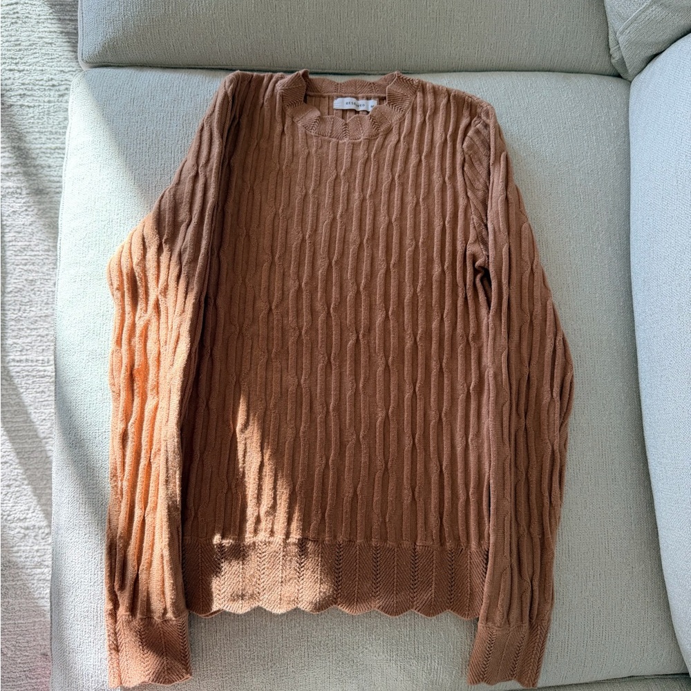 Reserved Rust Cable Knit Sweater - image 1